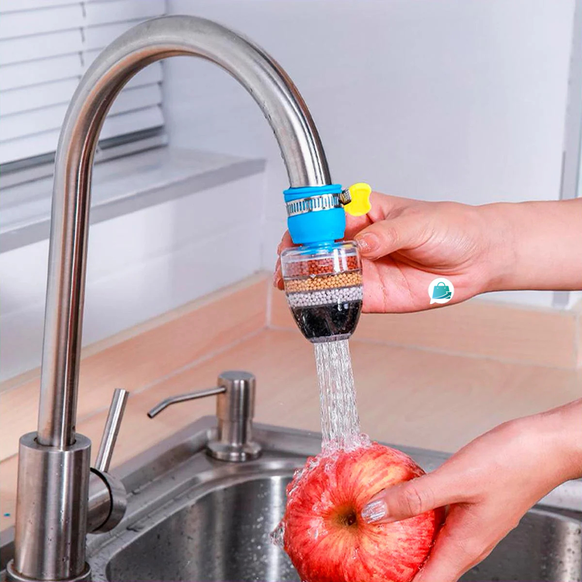 Mini filtro purificador de agua para el grifo. Agua más pura en segundos: ¡protege a tu familia con toda comodidad!
